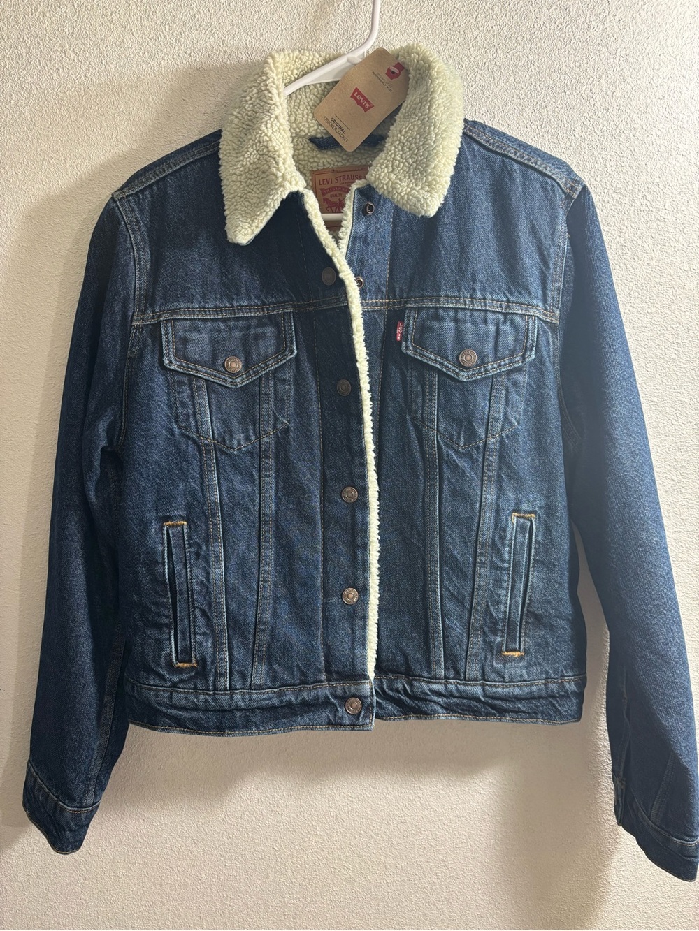 Levi's Blue Denim Sherpa-Lined Original Trucker Jacket Men’s Size Medium